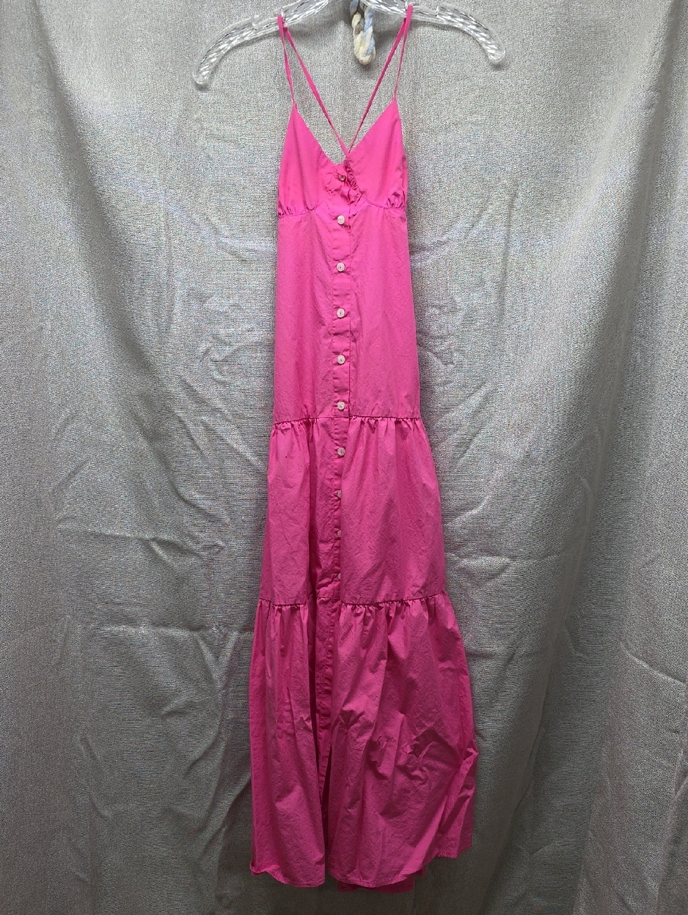 Fashion Nova, Hot Pink, Women's Dress, Elastic Back, Adjustable Spaghetti Straps